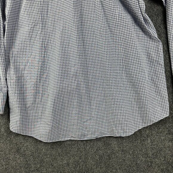 Hugo Boss Shirt Mens 17 Blue Check Cotton Button Up Long Sleeve Sharp Fit - Picture 5 of 7